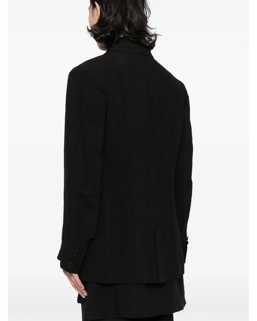 Yohji Yamamoto Black Single-Breasted Blazer for men