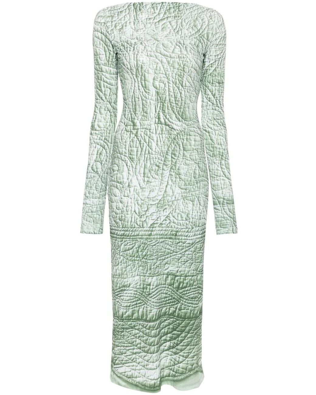 MM6 by Maison Margiela Green Iguana Midi Dress