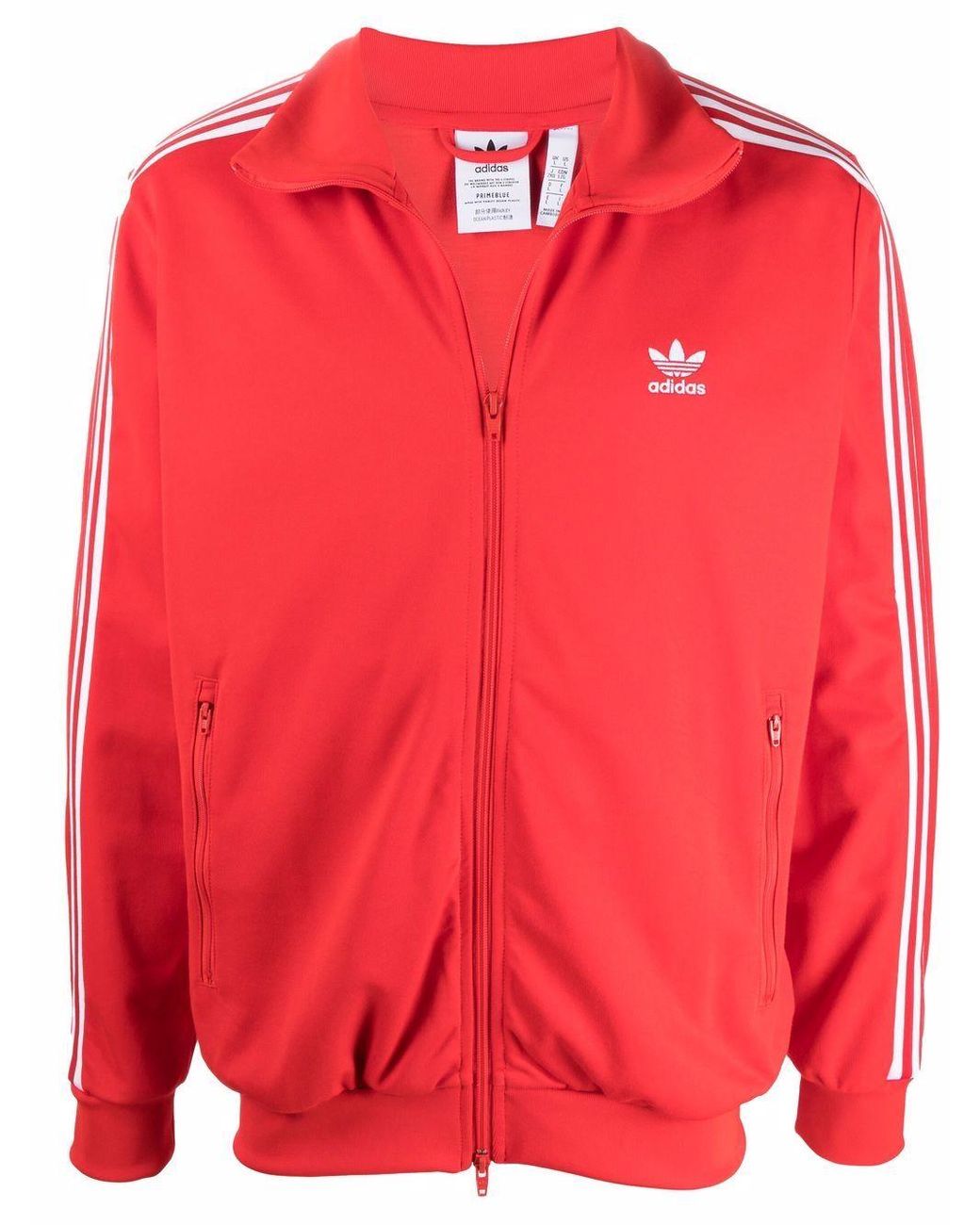 adidas beckenbauer jacket red