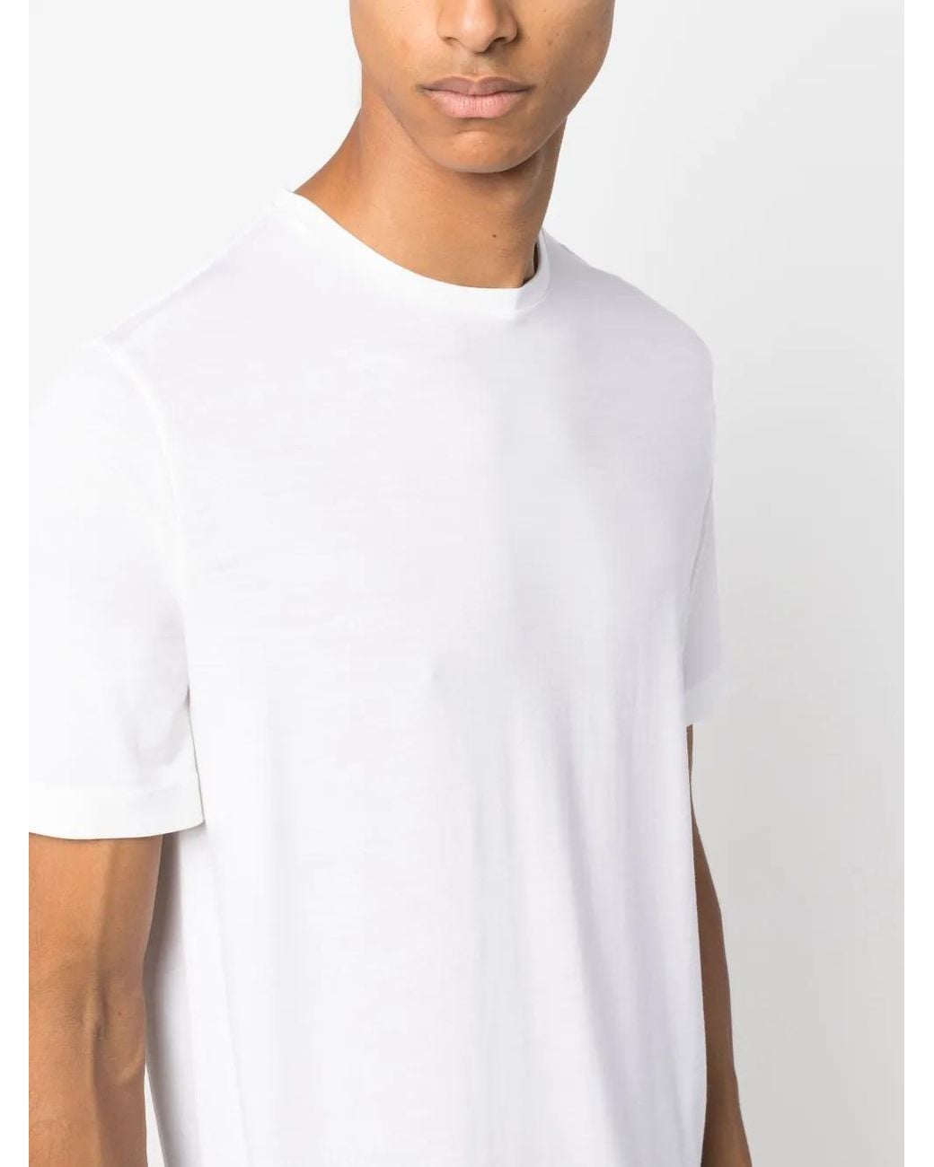 Lardini White Short-Sleeved Wool T-Shirt for men