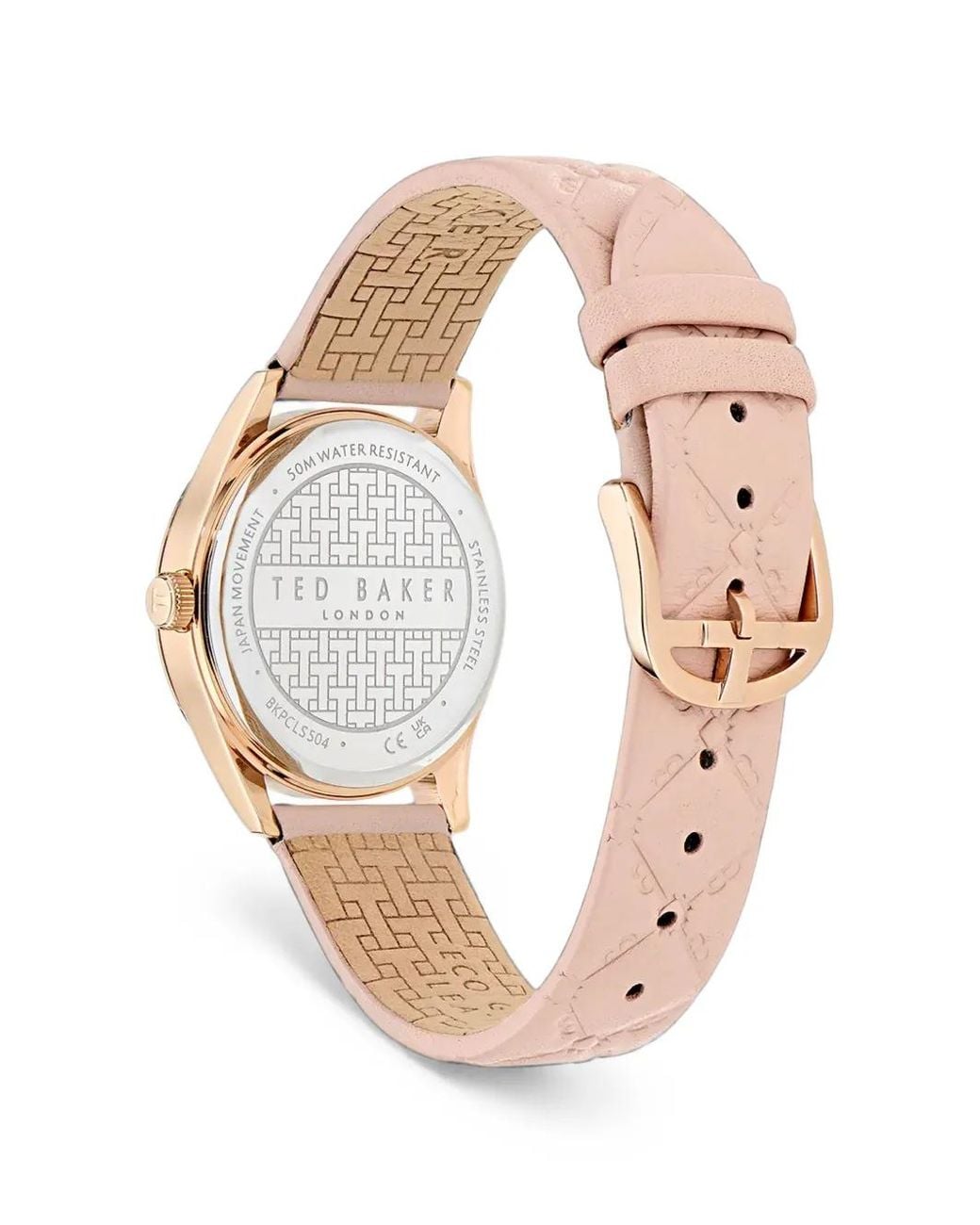 Ted Baker Natural Monogram Embossed 34Mm Watch