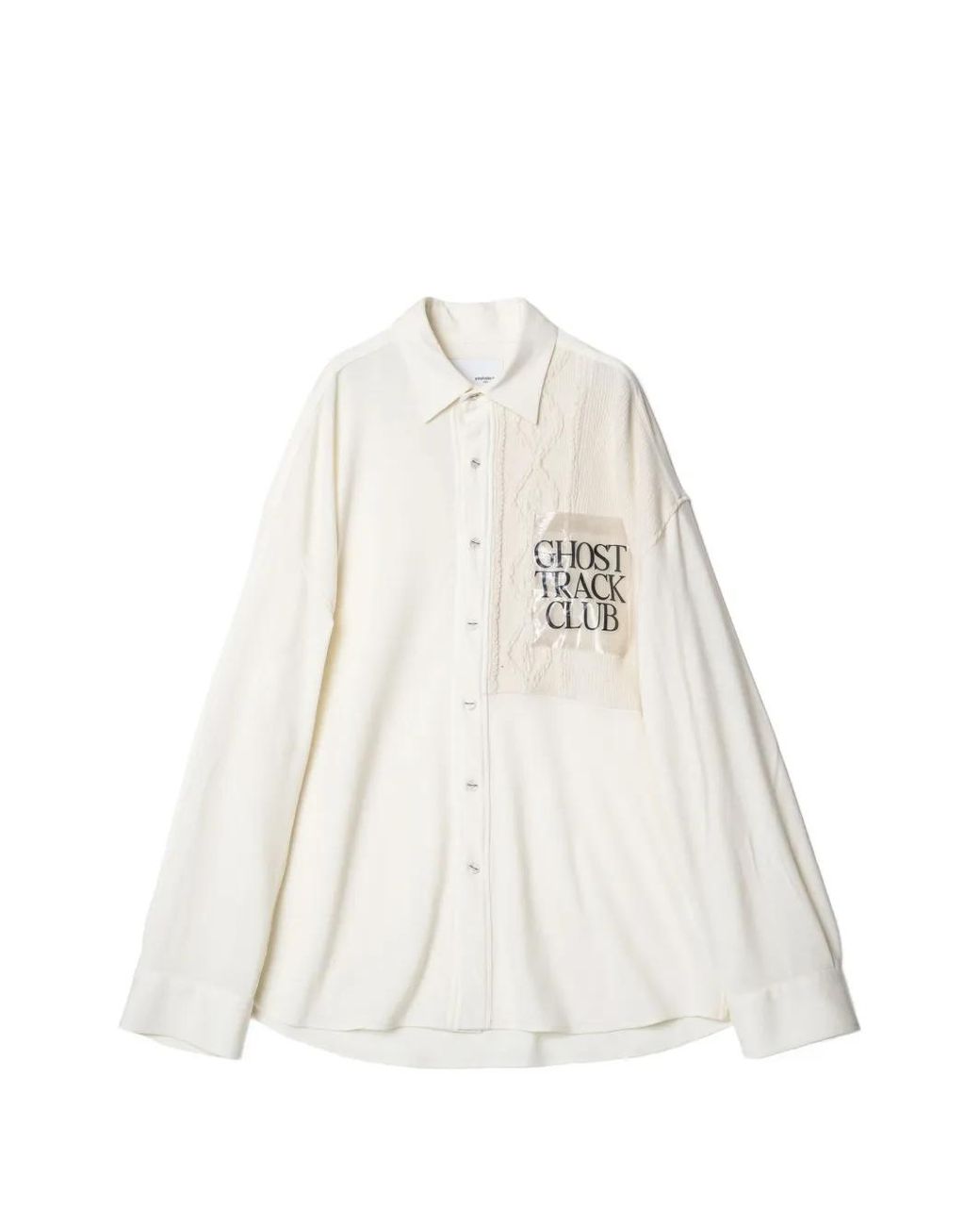 Yoshio Kubo White Chemise Ghost Track Club À Empiècements En Maille Torsadée for men