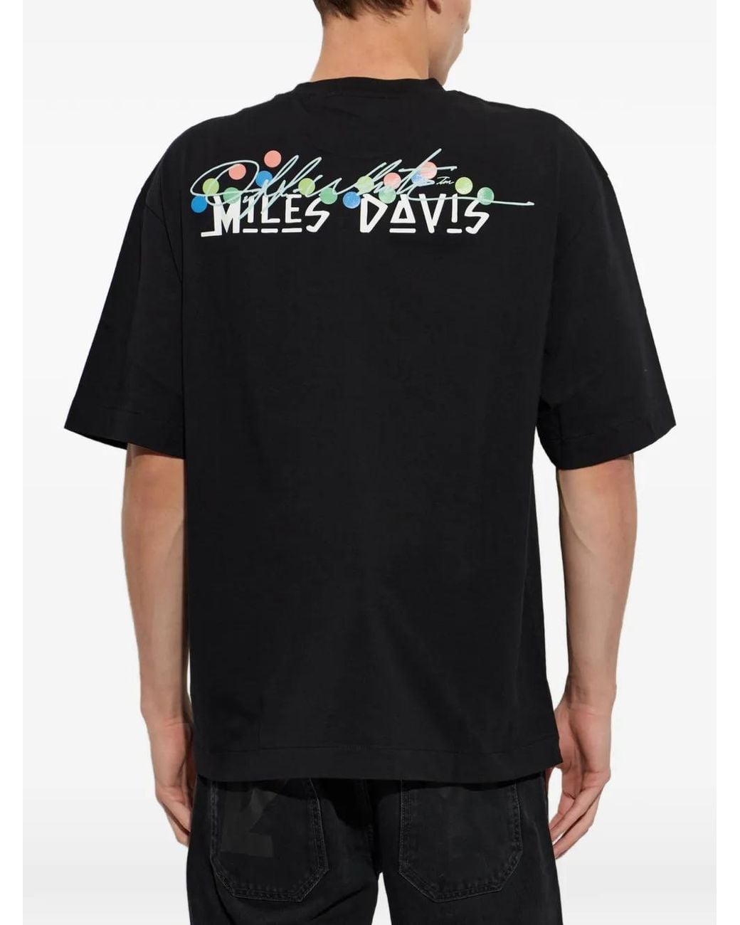 Off-White c/o Virgil Abloh Black T-Shirt Miles Davis Imprimé for men