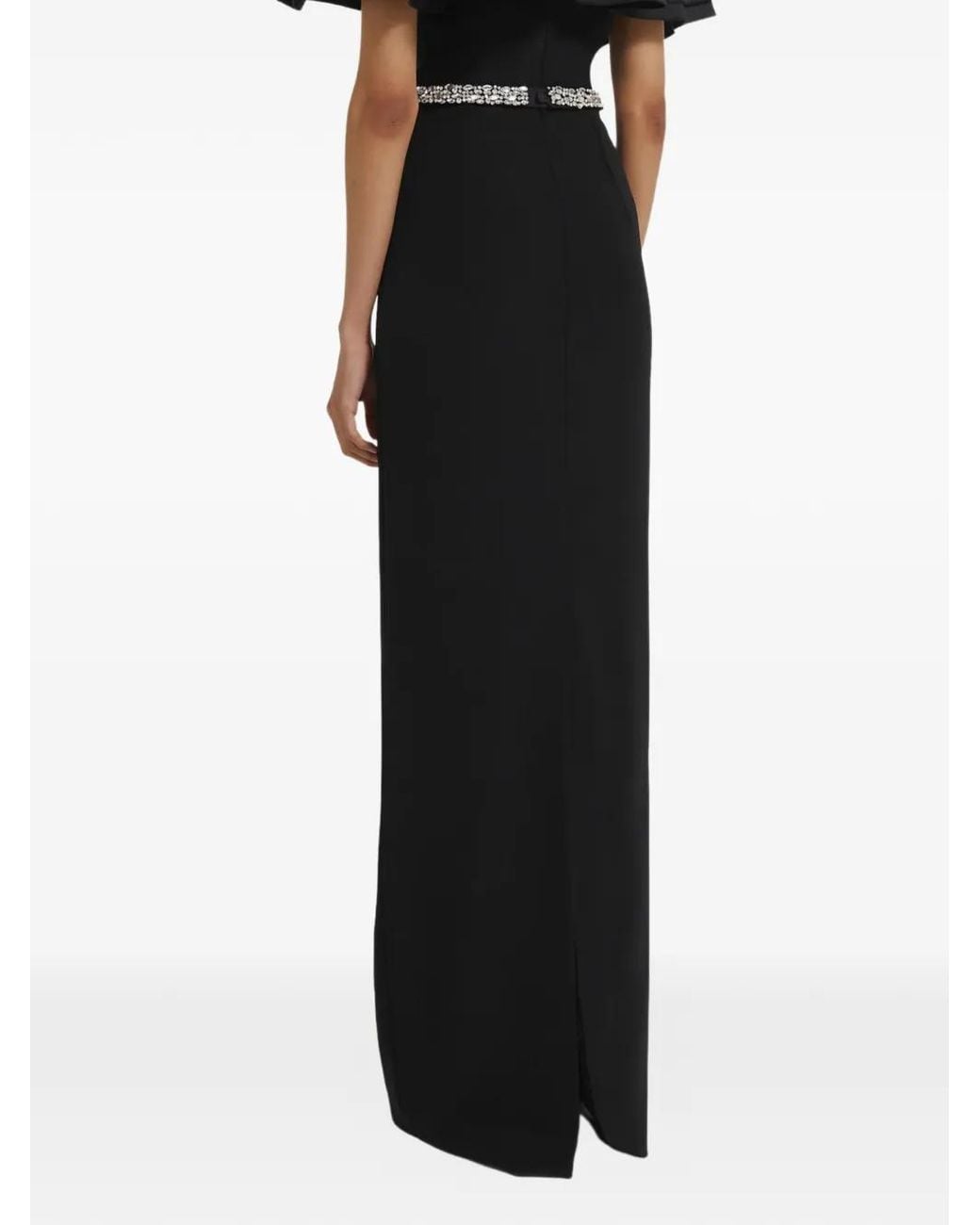 Safiyaa Black Ryan Off-The-Shoulder Maxi Dress