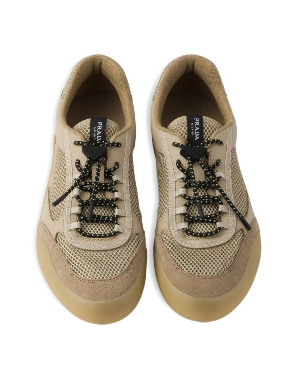 Prada Natural Speedrock Mesh Fabric Sneakers