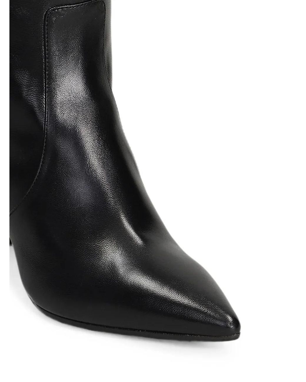 The Seller Black Pointed-Toe Leather Boots