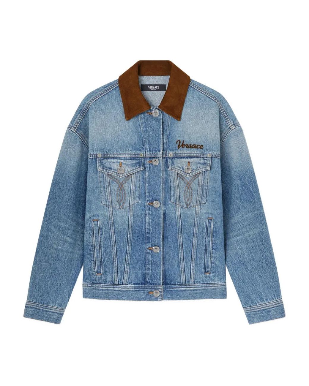 Versace Blue Denim Cotton Jacket