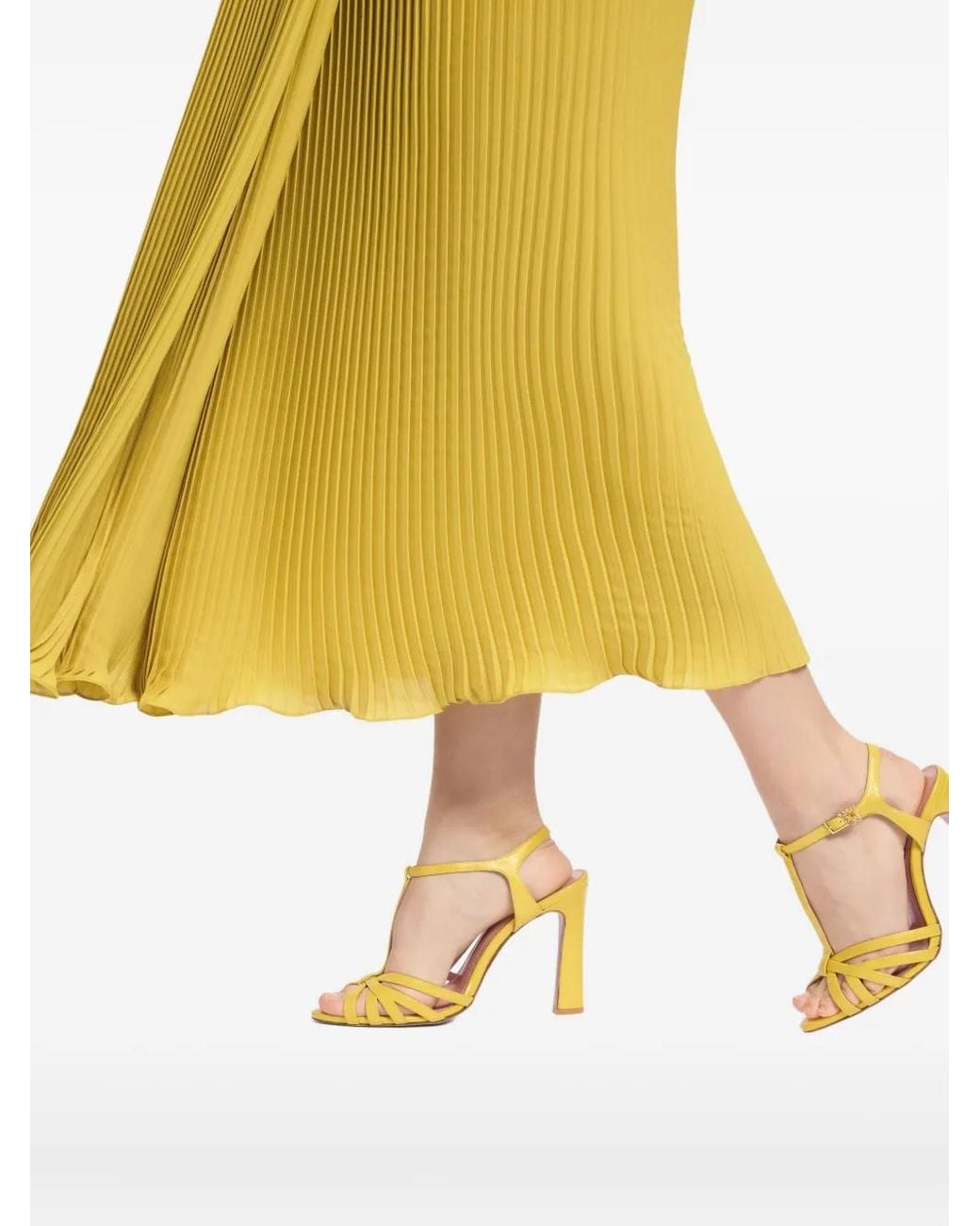 Elie Saab Chiffon Plooirok in het Yellow