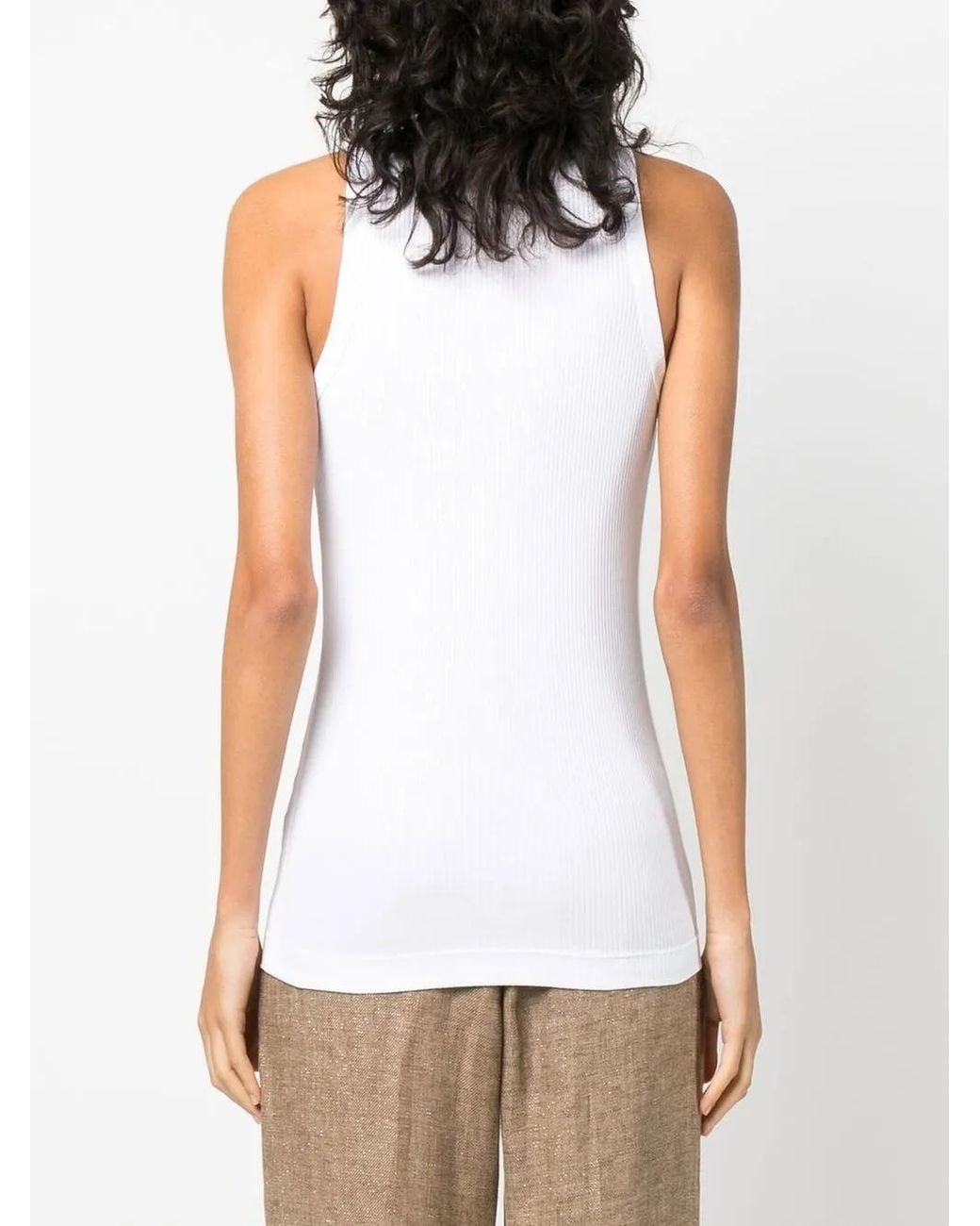 Brunello Cucinelli White Scoop Neck Tank Top