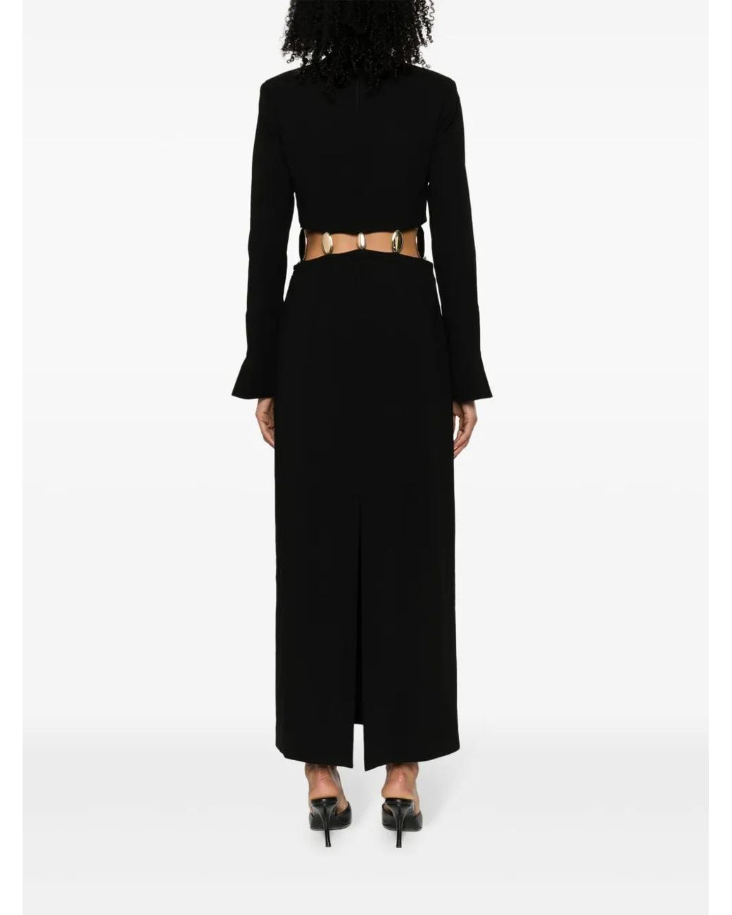 Jonathan Simkhai Black Cut-Out Detailing Round-Neck Dress