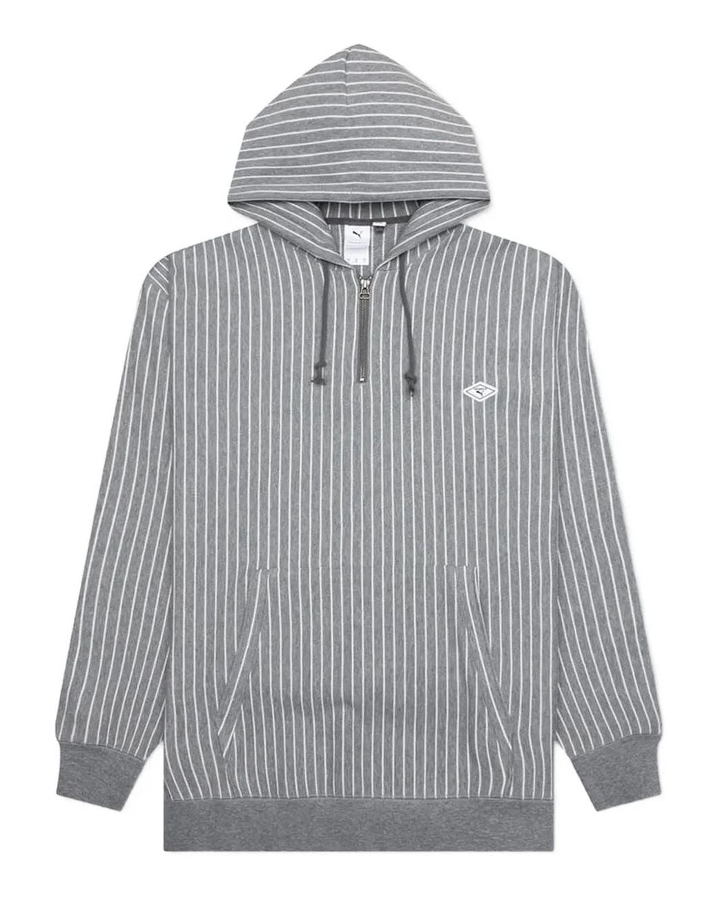 PUMA Gray X Nanamica Striped Hoodie for men