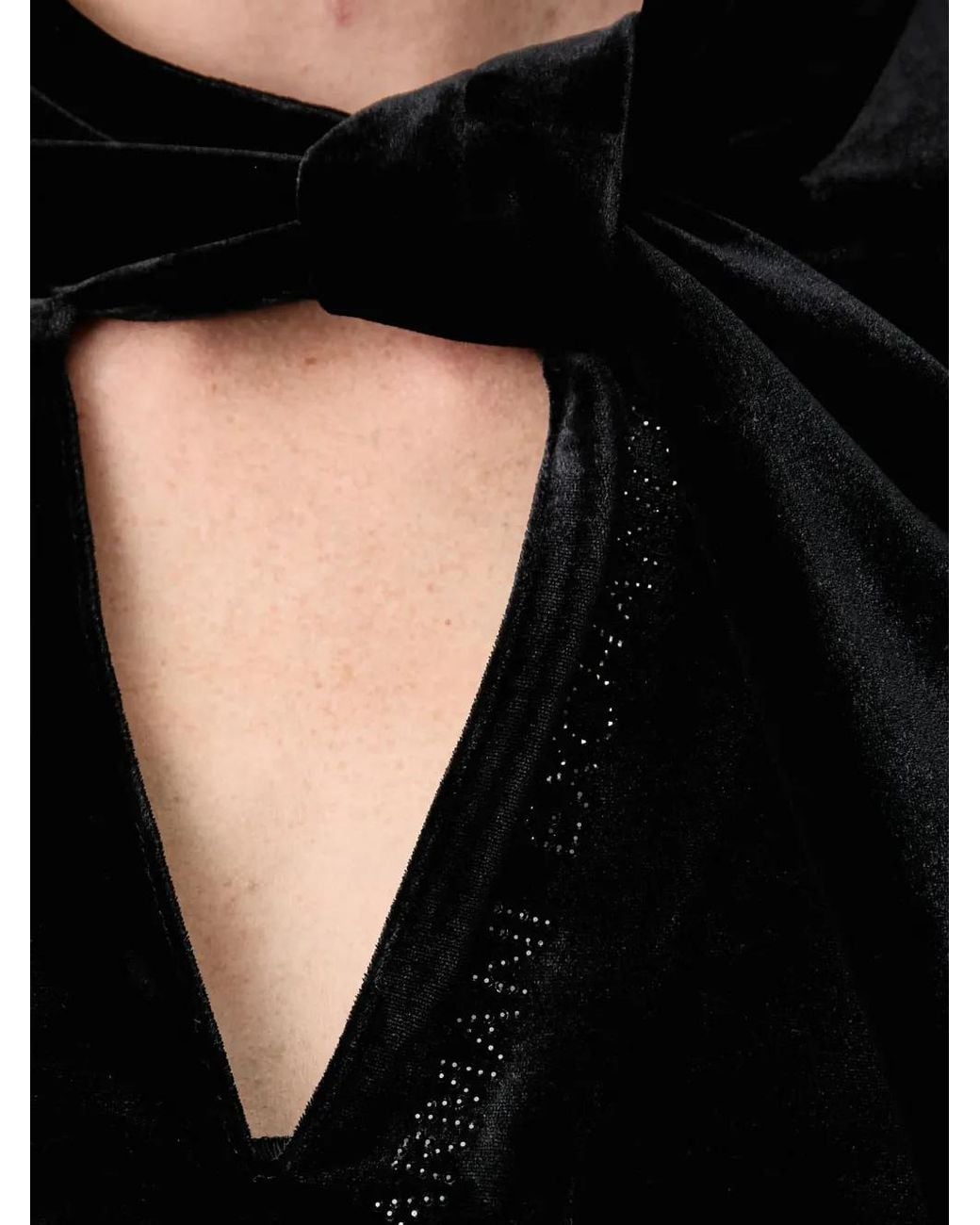 ARMANI EXCHANGE Black Velvet Blouse