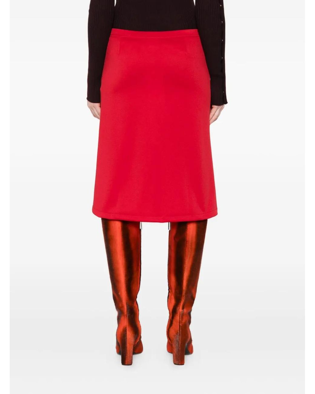 Courreges Red Zip-Pocket Skirt