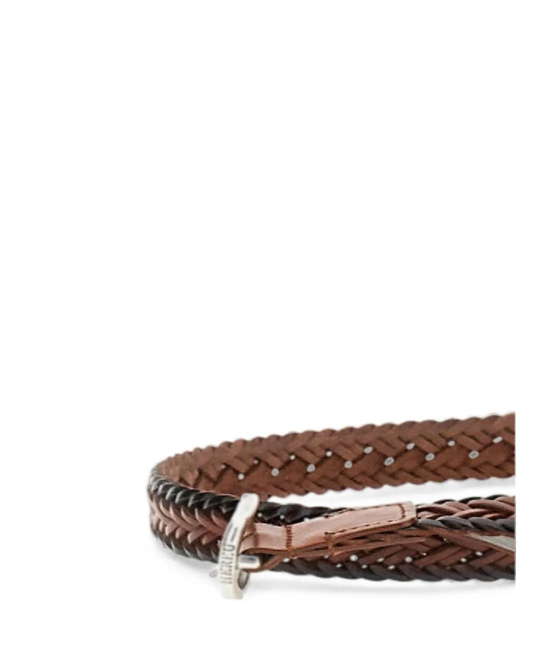 Hereu Brown Braided Leather Belt
