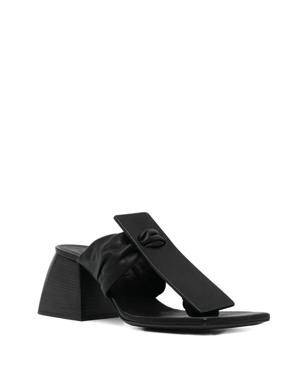 Uma Wang Black Knotted Square-Toe Sandals