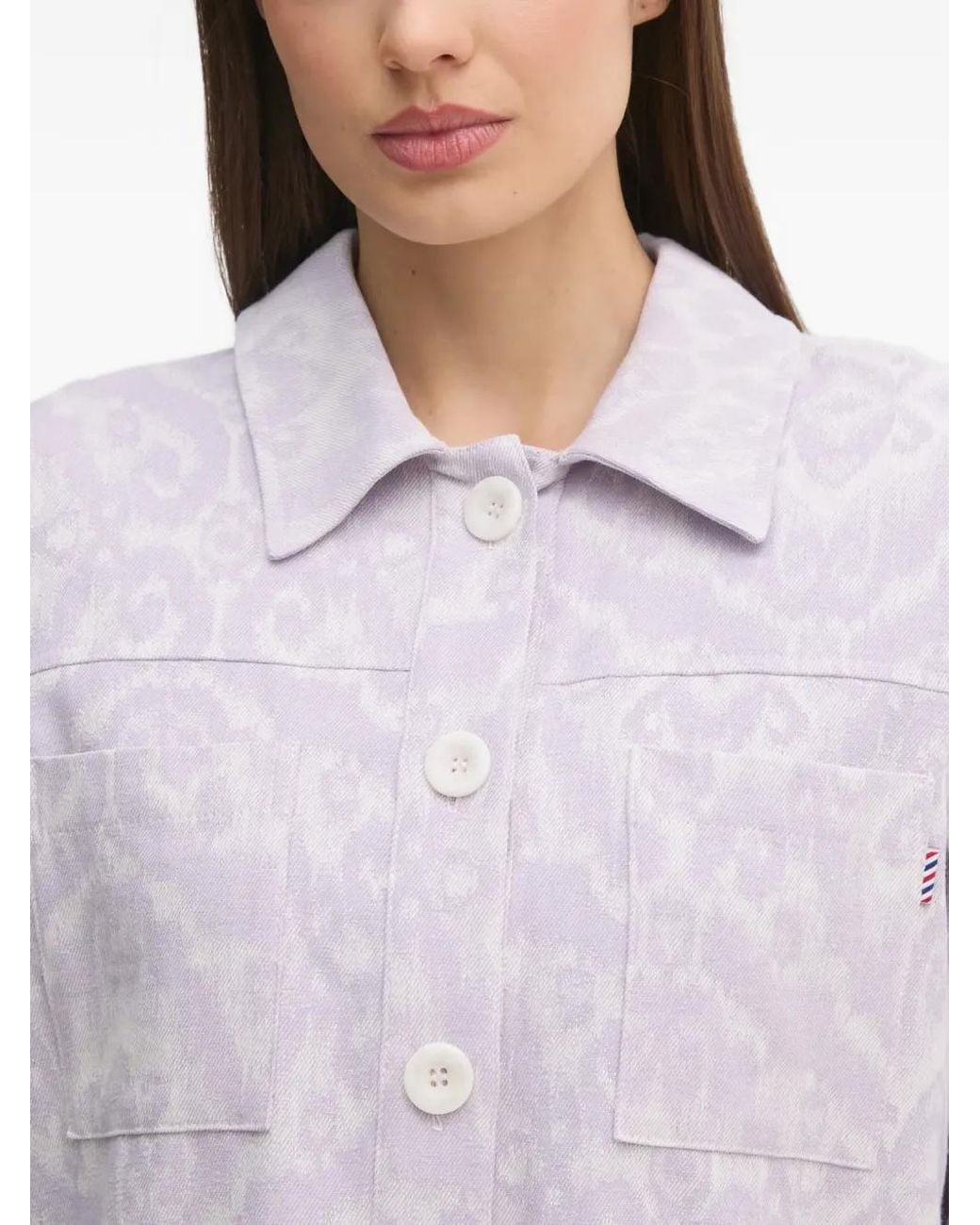 La Petite Francaise Purple Chandler Patterned Buttoned Shirt