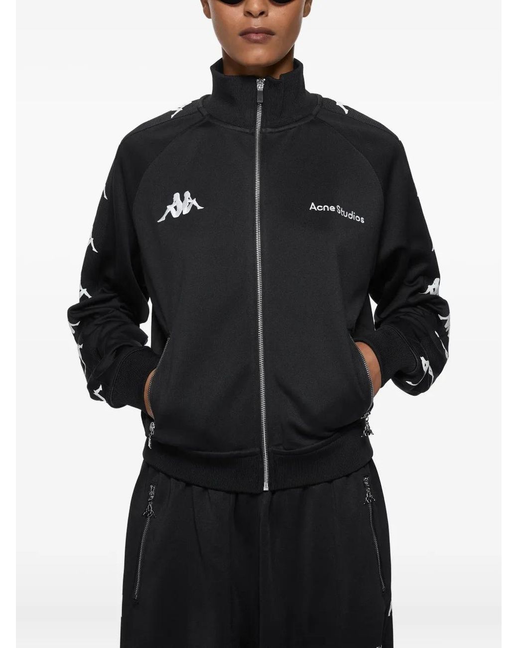 Acne Studios x Kappa ジップアップ ジャケット acne-black-X-Kappa-Zip-Up-
