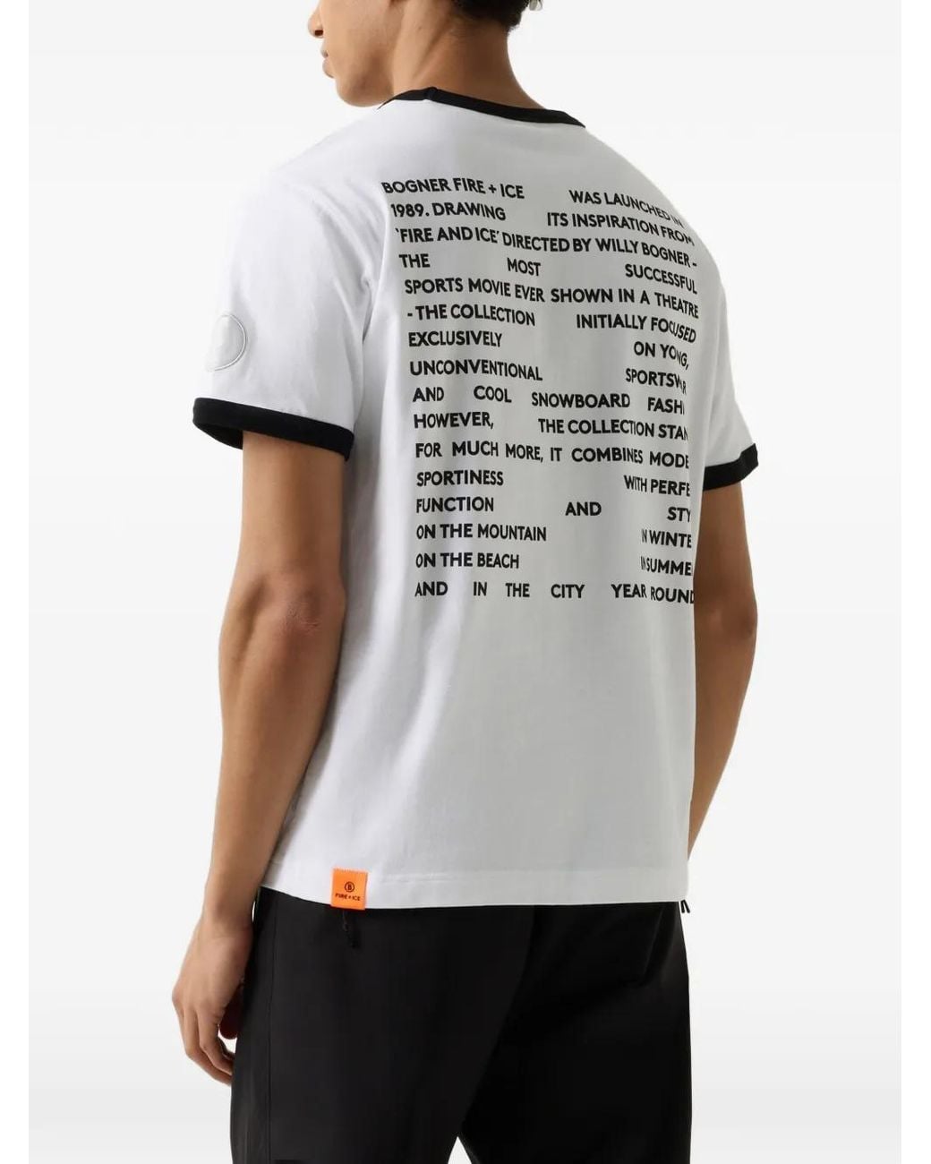 Bogner Fire + Ice White Puya Logo-Print Ringer T-Shirt for men
