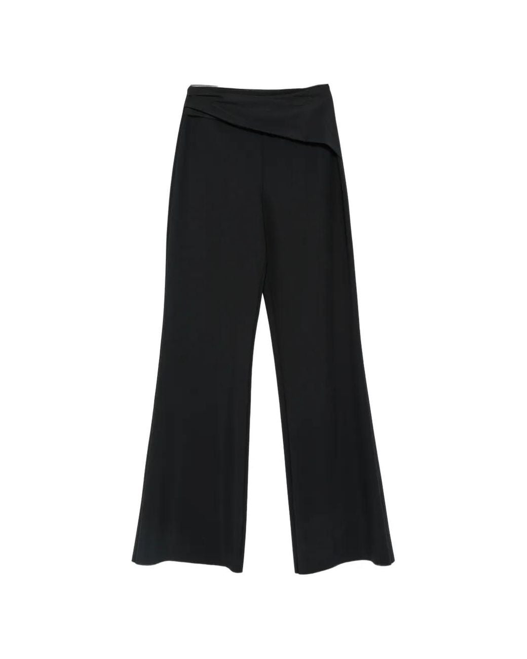 La Petite Robe Di Chiara Boni Black Velvet-Effect Straight-Leg Trousers