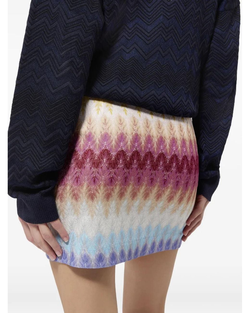 Missoni Pink Zigzag-Knit Skirt