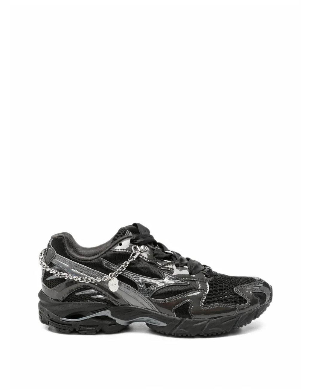 Mizuno Black Chain-Link Mesh Sneakers