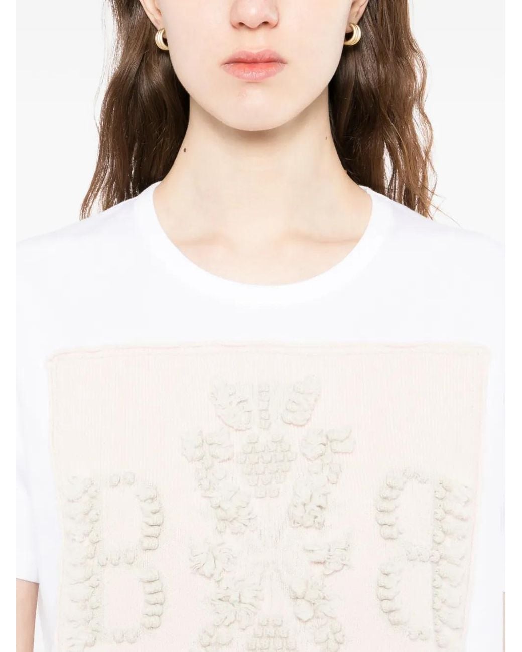 Barrie White Cashmere Patch Logo T-Shirt