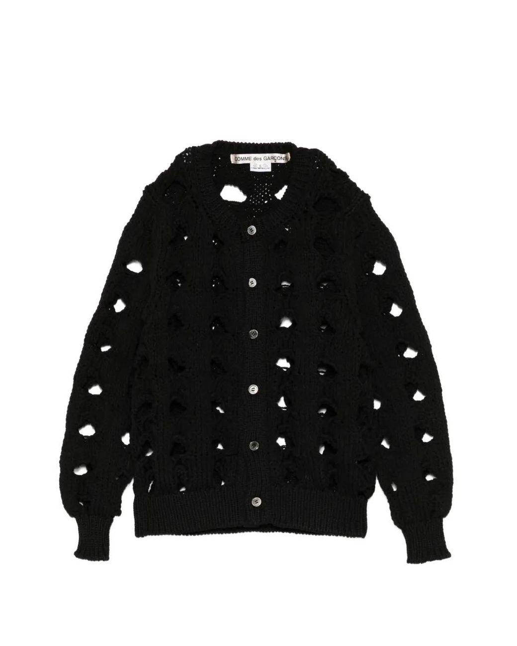 Comme des Garçons Black Chunky-Knit Cardigan