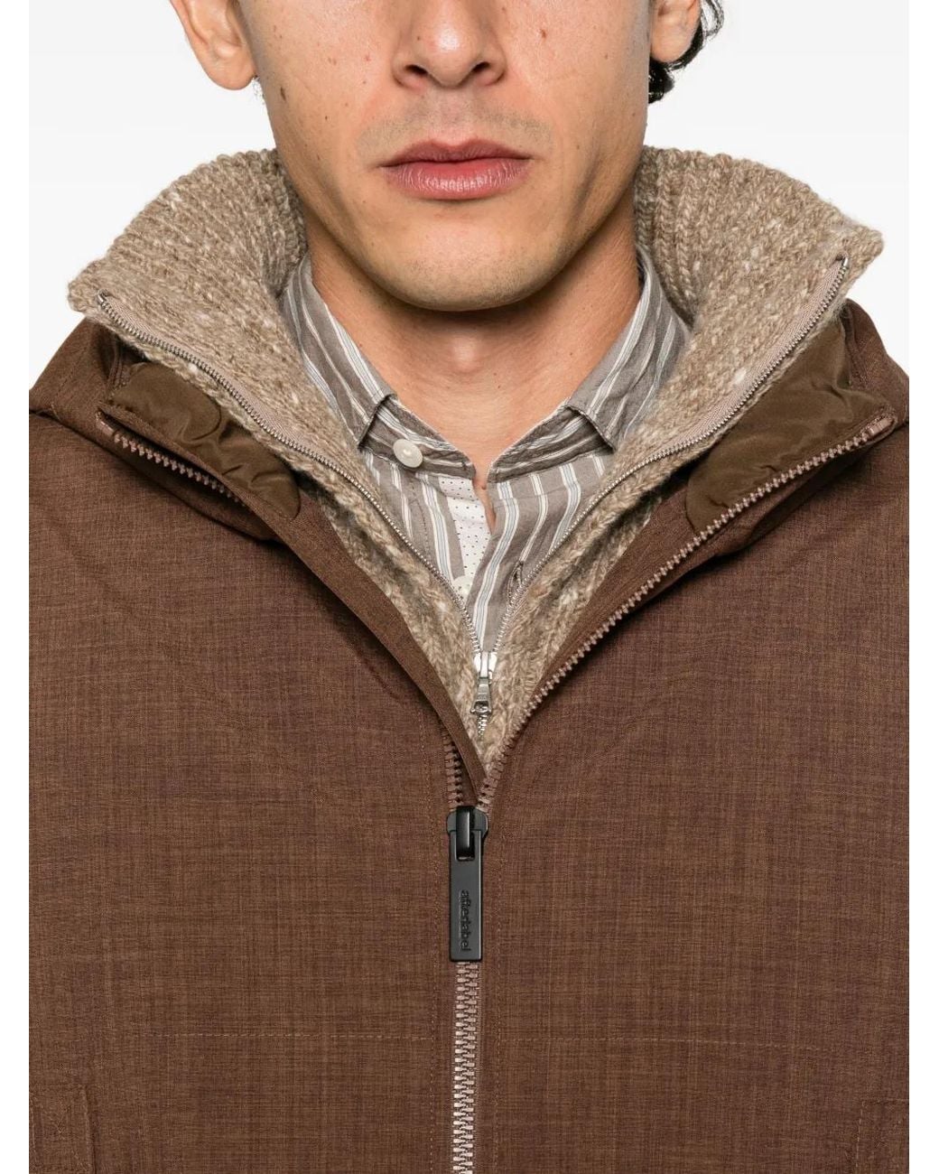 AFTER LABEL Brown Toffen Hooded Multi-Pocket Jacket for men