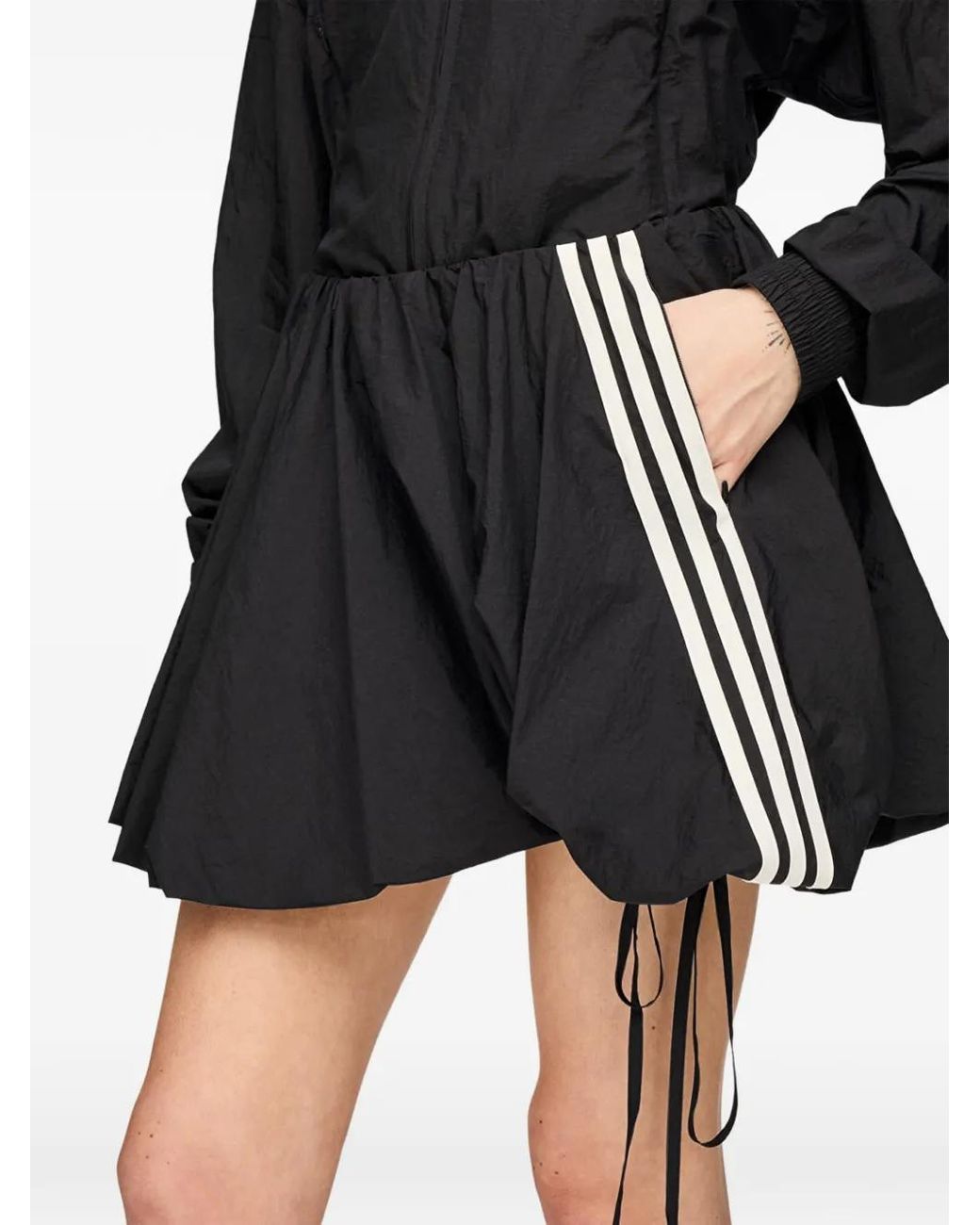 Y-3 Black Three-Stripe Skort