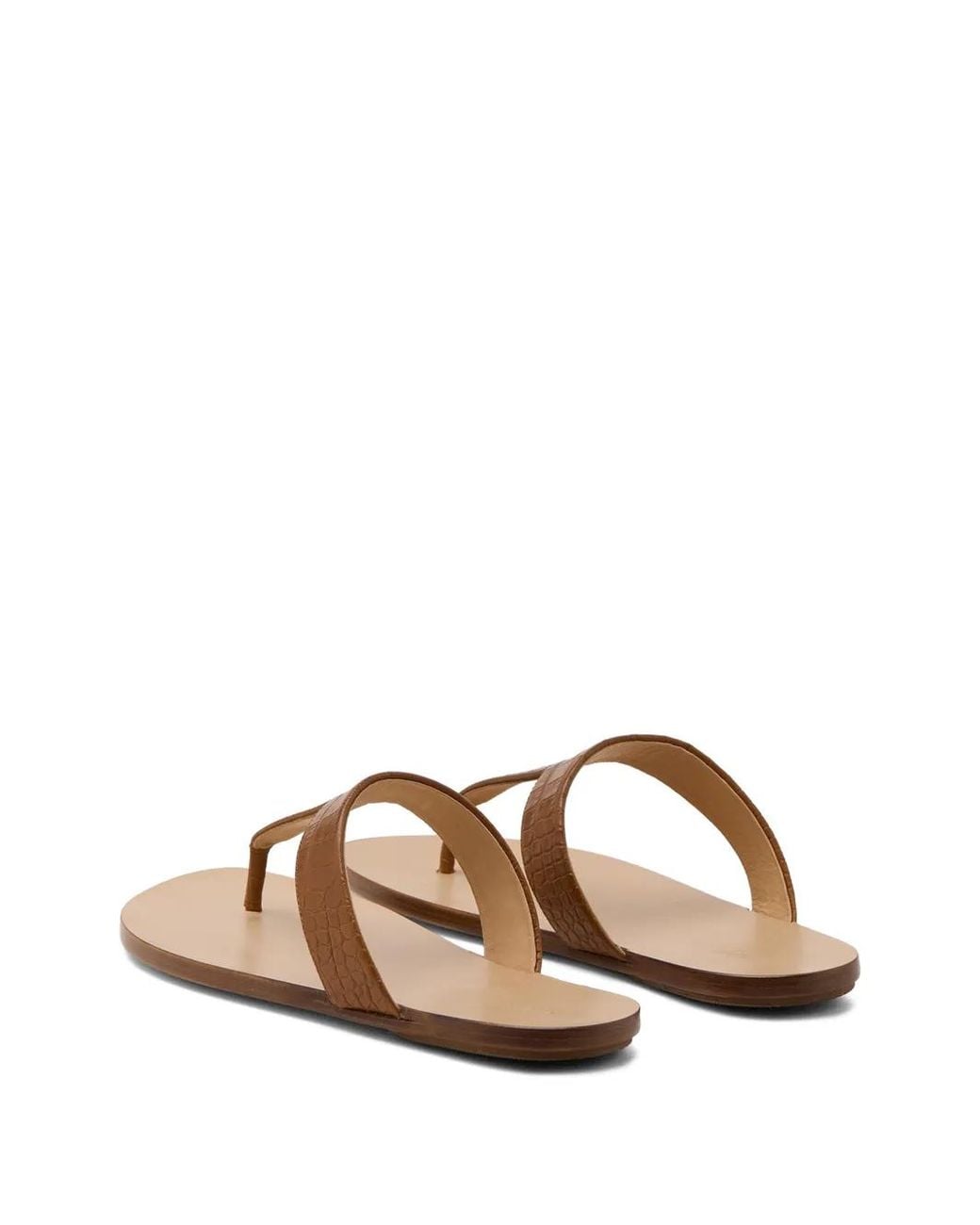 Marsèll Brown Sottile Croc-Effect T-Bar Sandals for men