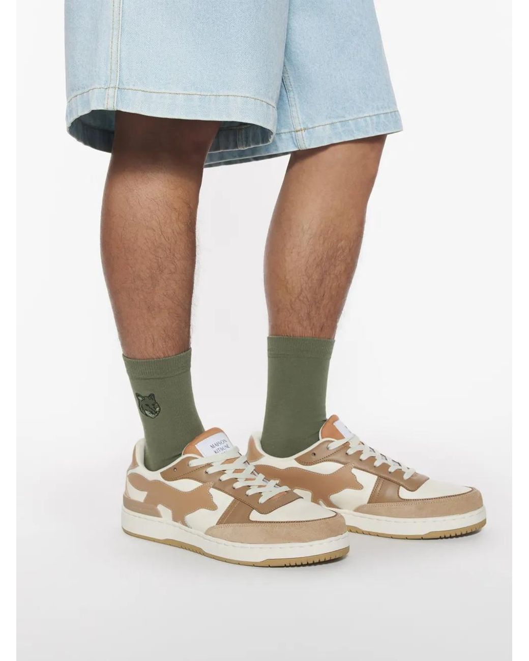 Maison Kitsuné Gray Fox Head Socks for men