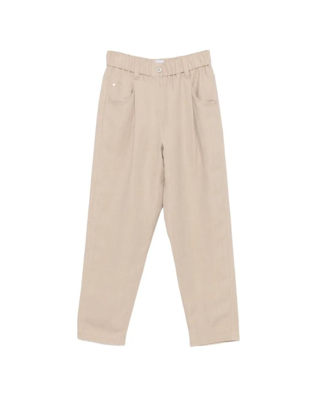 Brunello Cucinelli White Elastic-waist Trousers