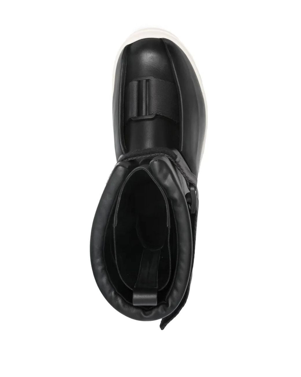 Rick Owens Black Buckled Leather Ankle Boots