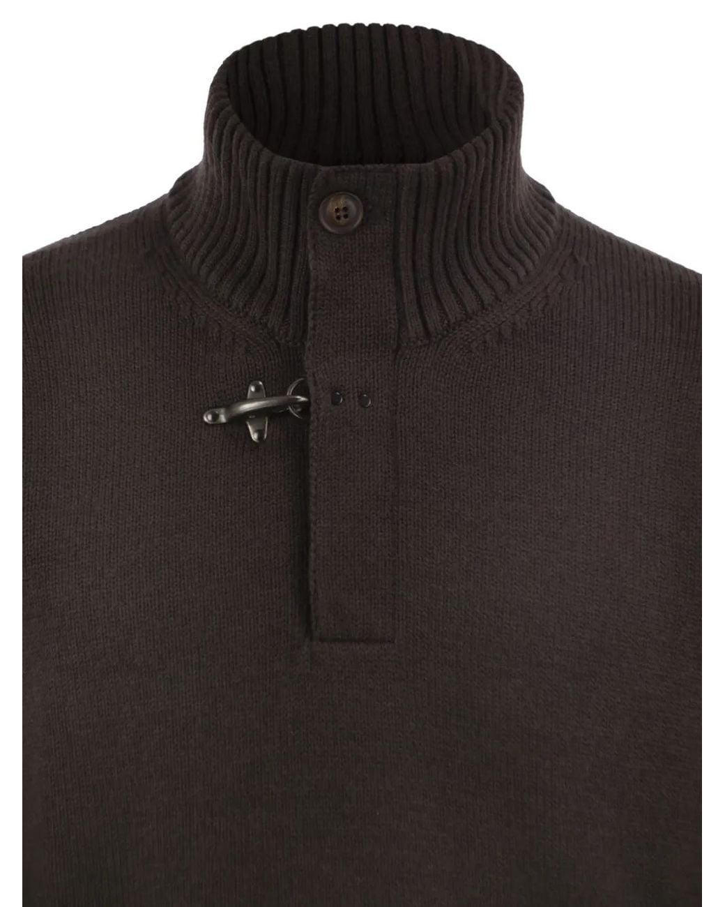 Fay Black Pull En Laine À Fermoir Crochet for men