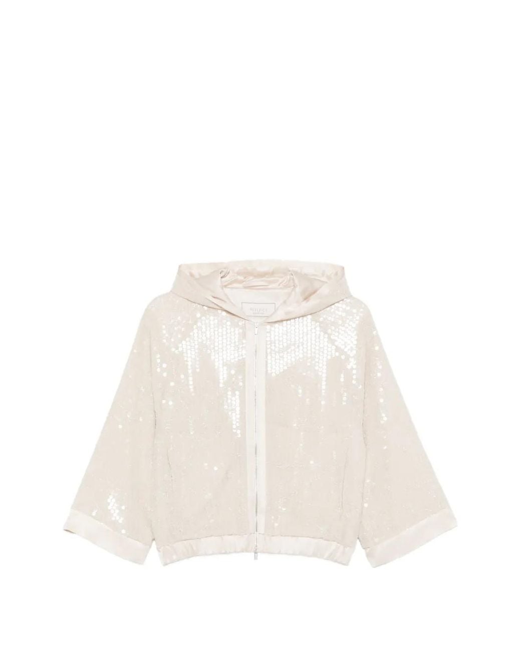 Peserico White Zip Fastening Hooded Jacket