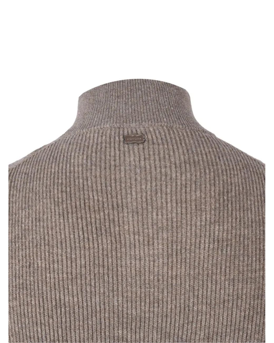 Jersey Con Botones Y Cuello Alto Agnona de hombre de color Gray