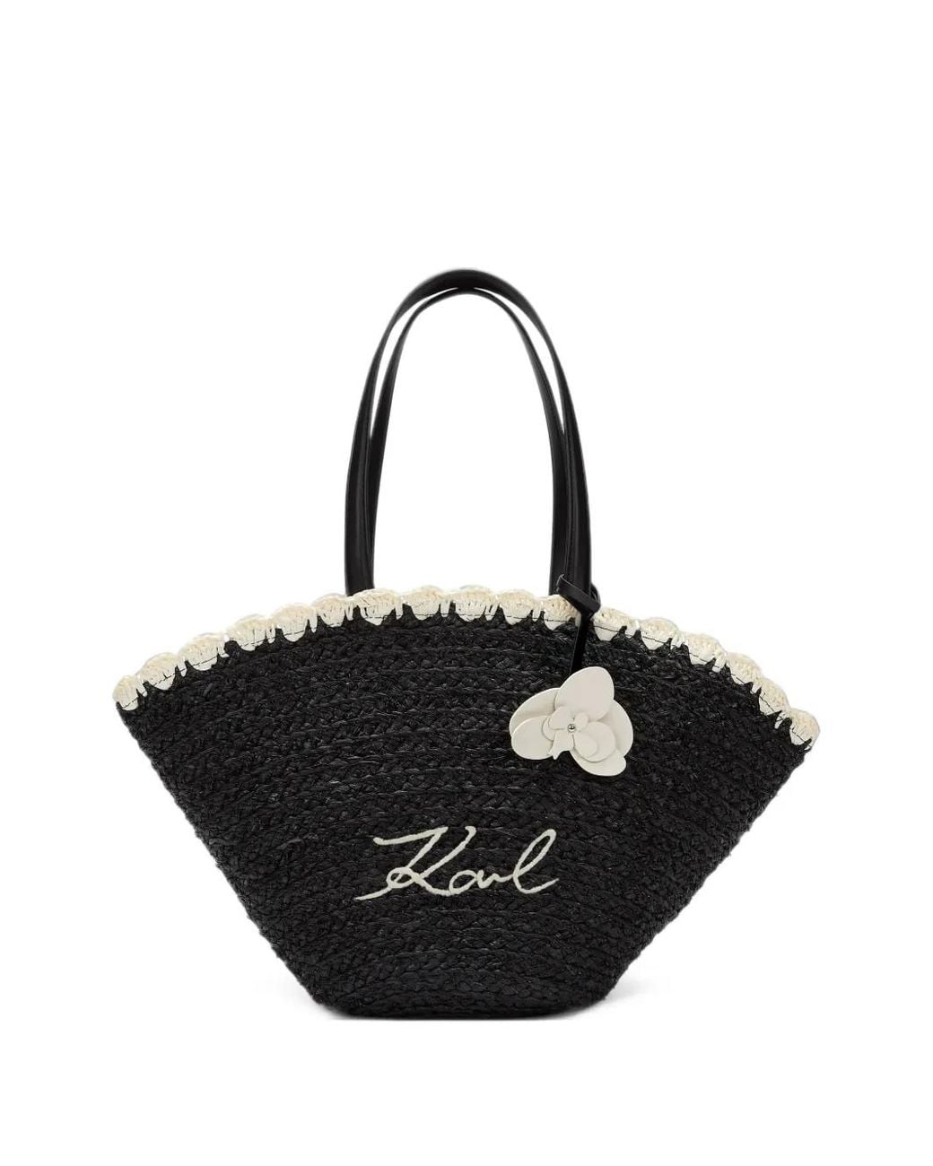 Karl Lagerfeld Black K/Signature Scallop Bag