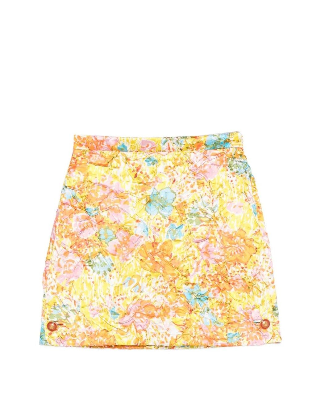 Versace Metallic Printed Silk Duchesse Mini Skirt