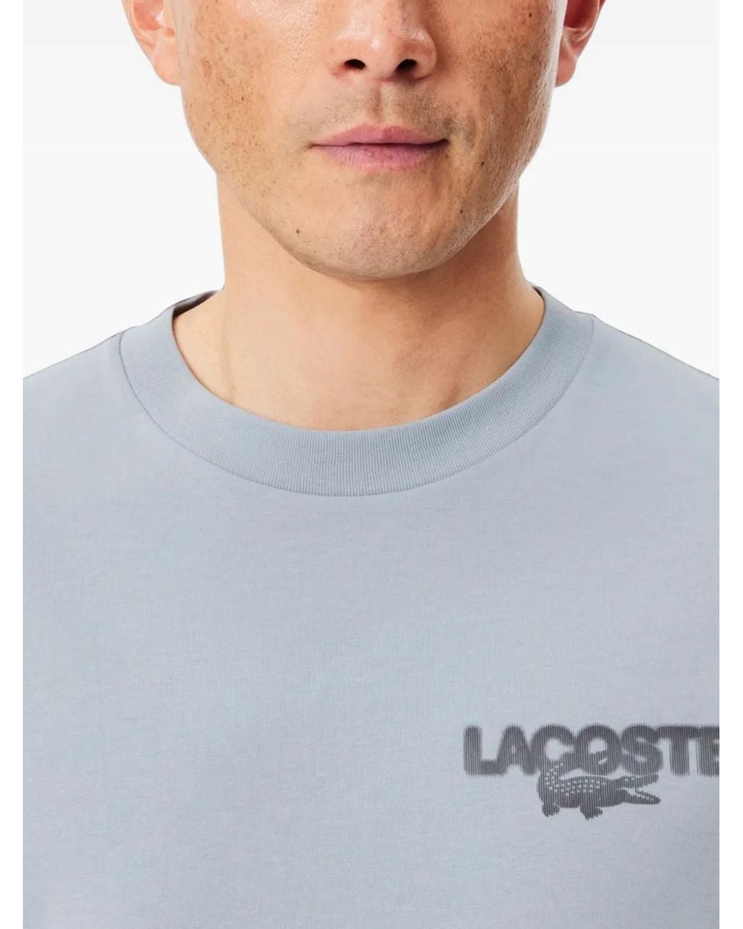 Lacoste Gray Tennis-Print Jersey T-Shirt for men