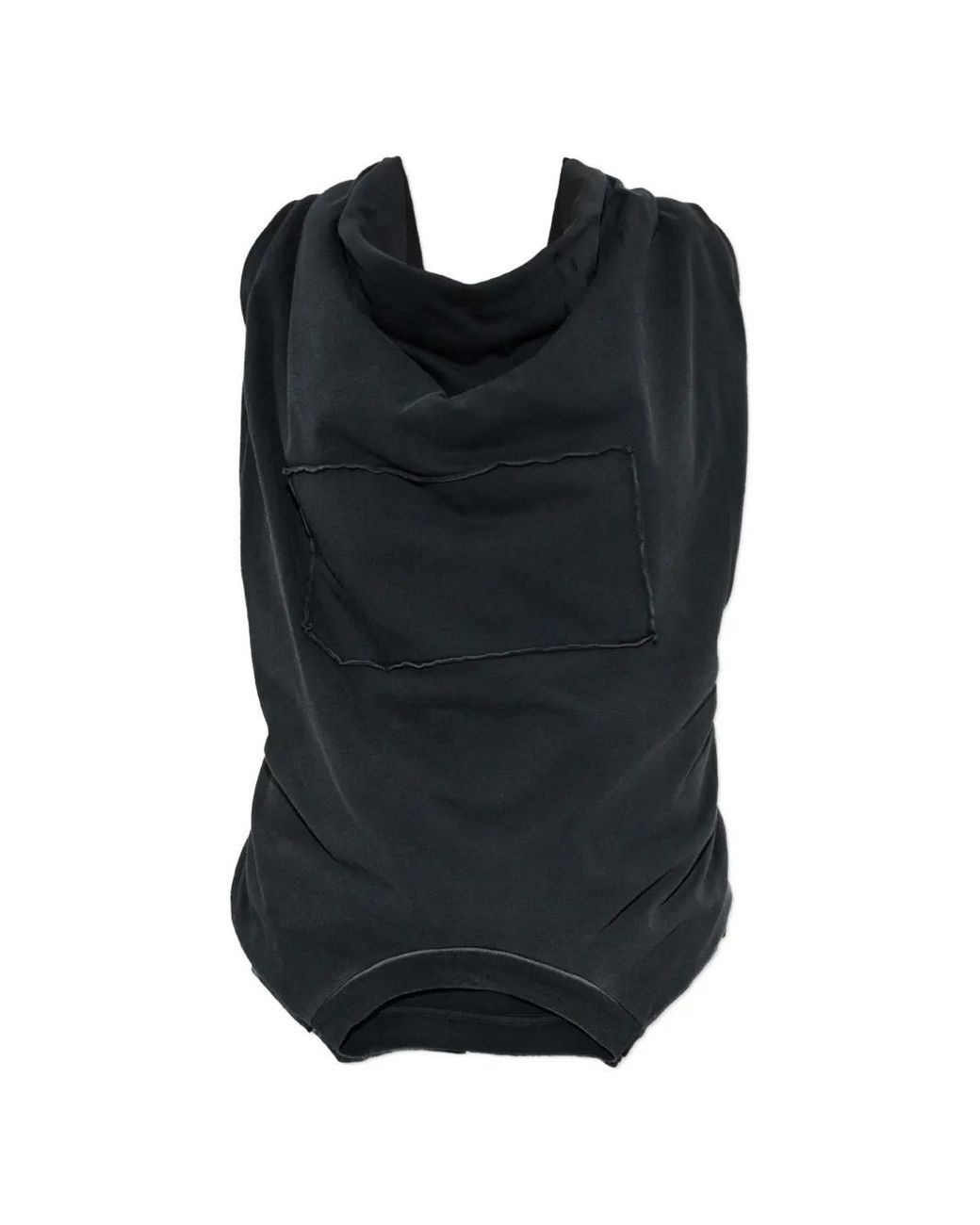 Maison Margiela Black Twist-Back Draped Tank Top