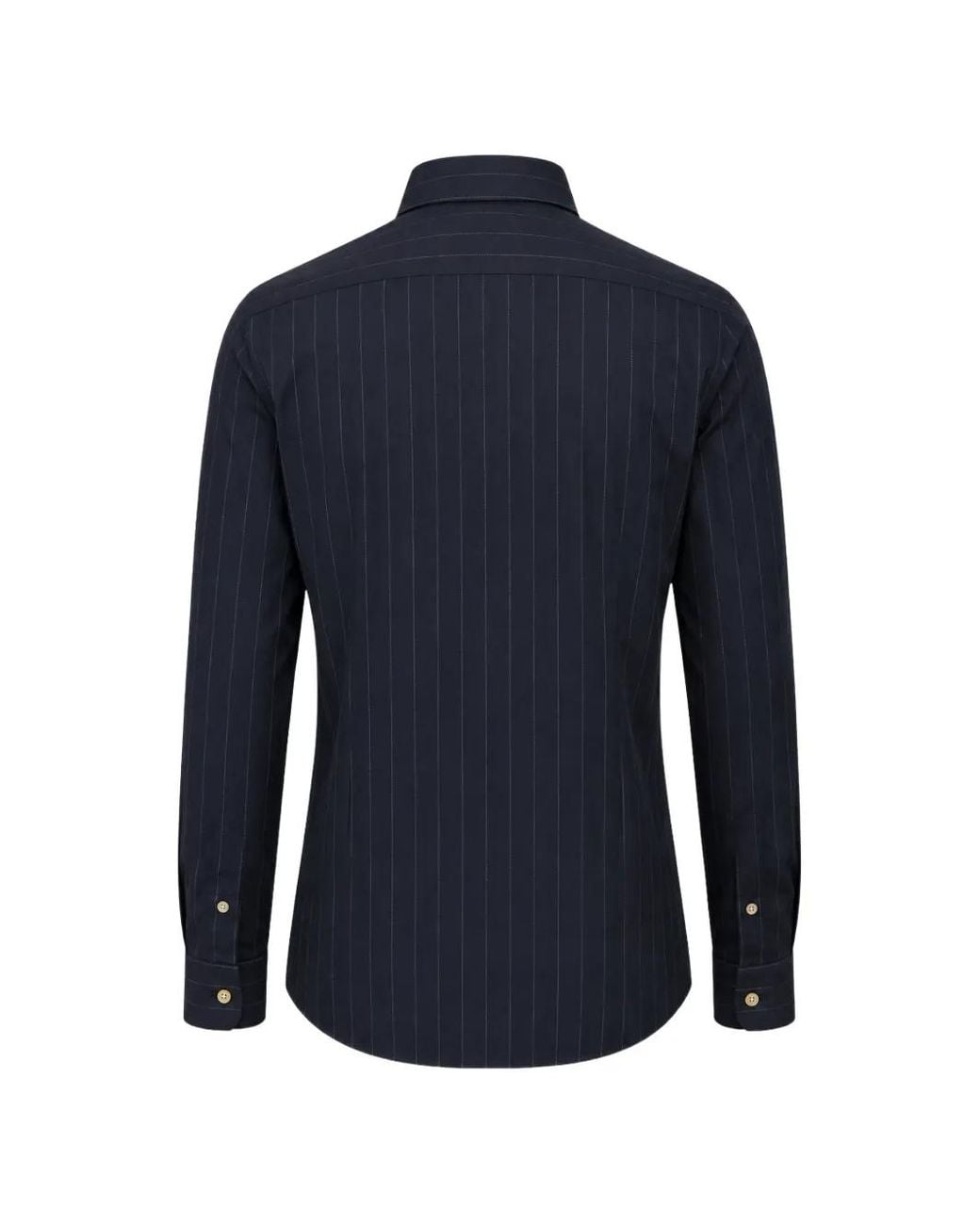 Franzese Collection Blue Pinstripe-Pattern Long-Sleeve Shirt for men