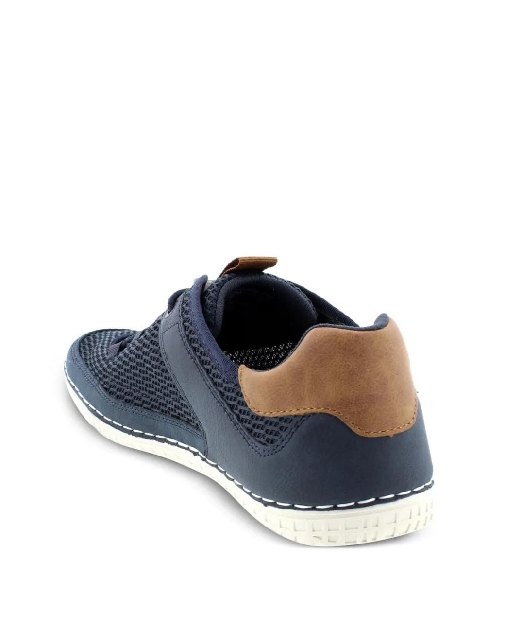 Bugatti Blue Mesh-Panel Toggle-Fastening Sneakers for men