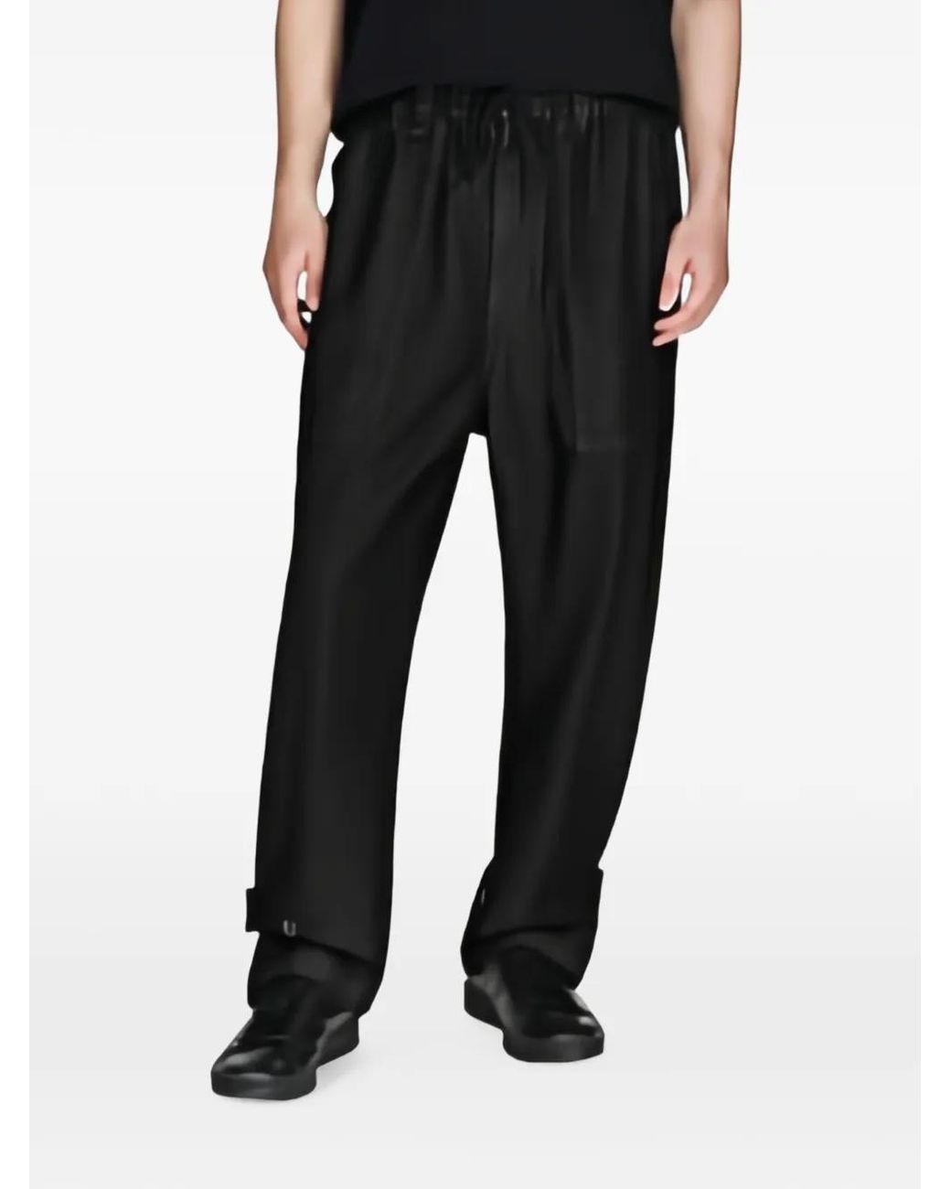 Y-3 Black Denim Wide Trousers for men