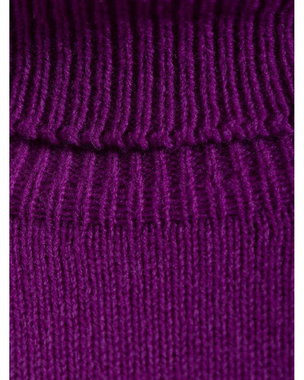 Issey Miyake Purple Draped Turtleneck Sweater