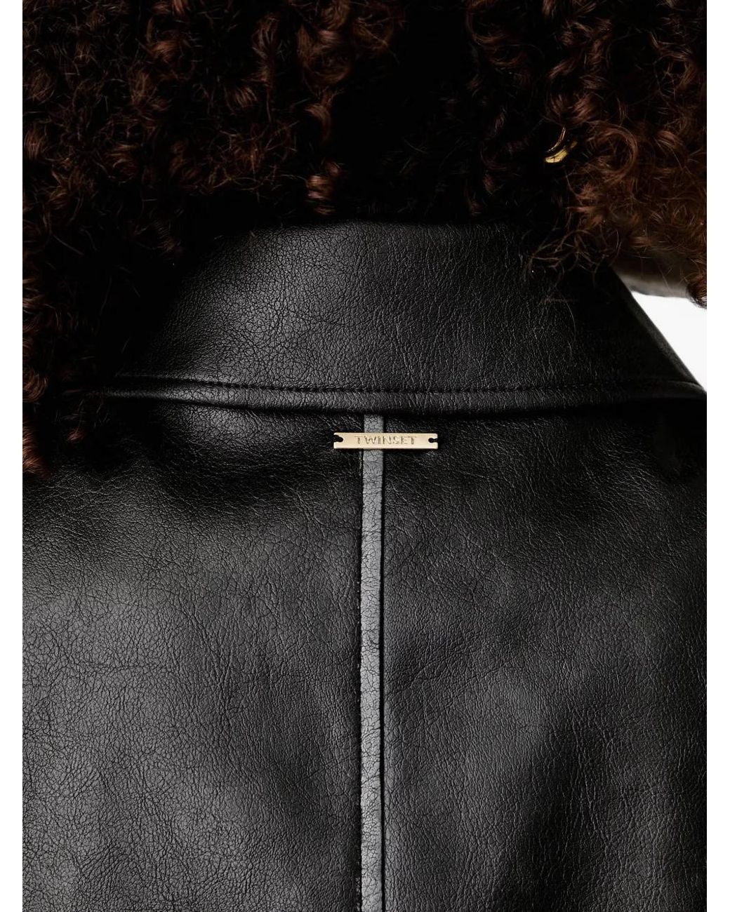 Twinset Black Elasticated-Hem Zip-Up Jacket
