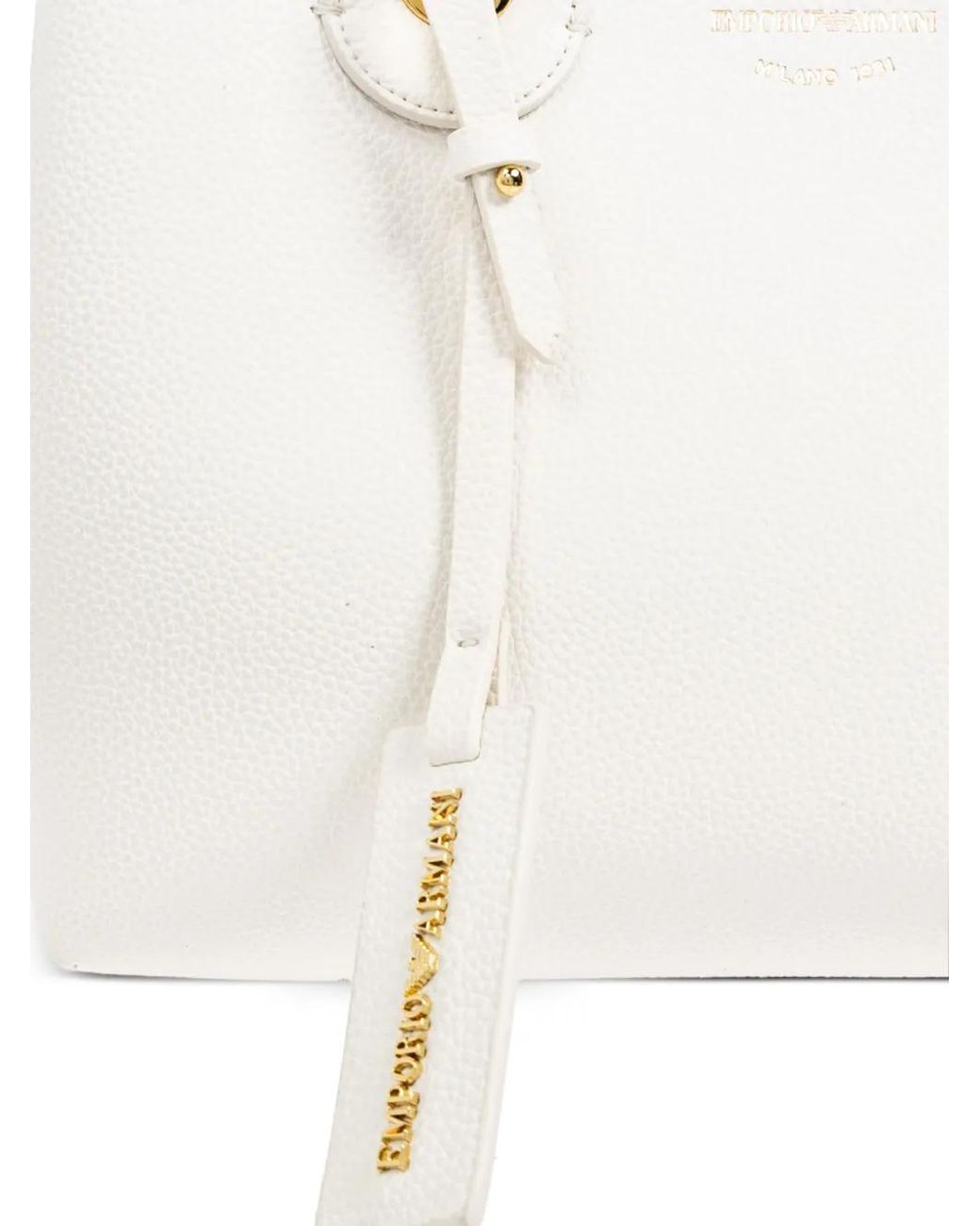 Emporio Armani White Myea Small Shopping Bag