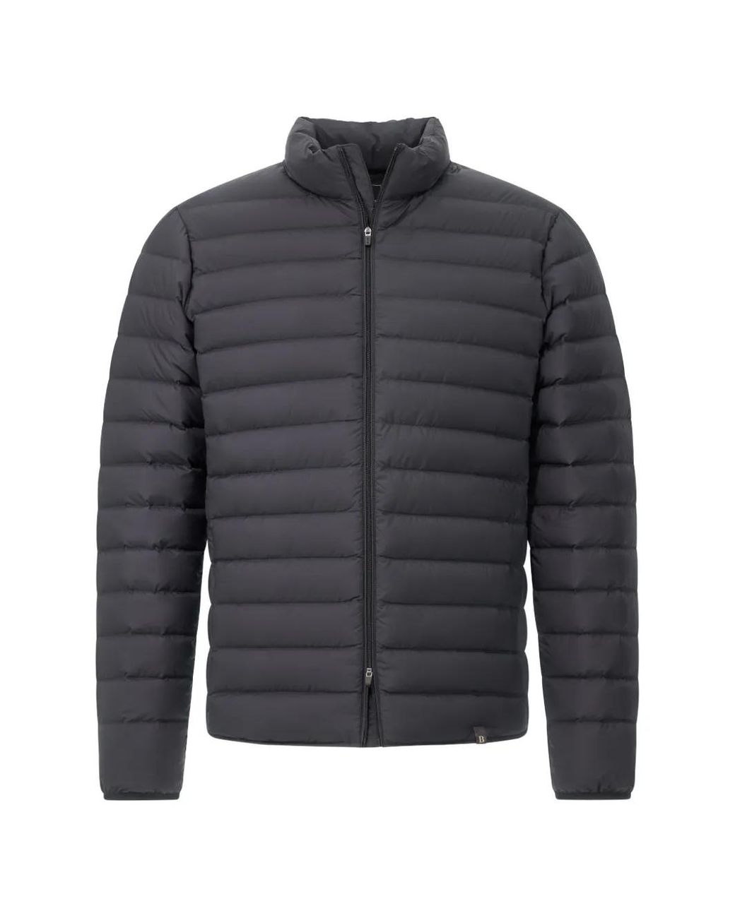 Boggi Gray Recycled Goose Feather Fabric Bomber for men