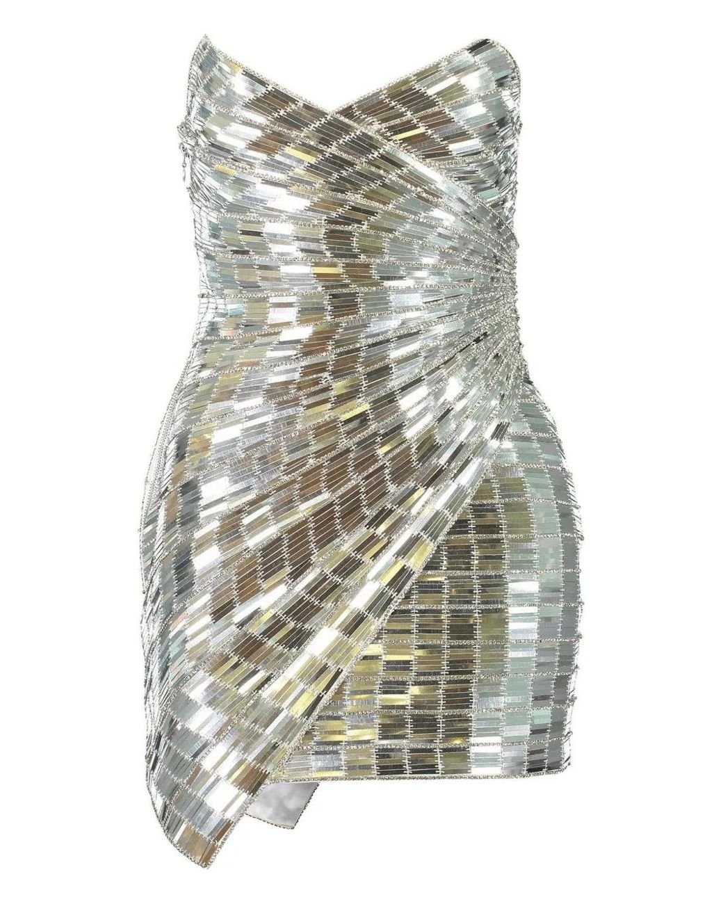 retroféte Gray Aura Embellished Dress