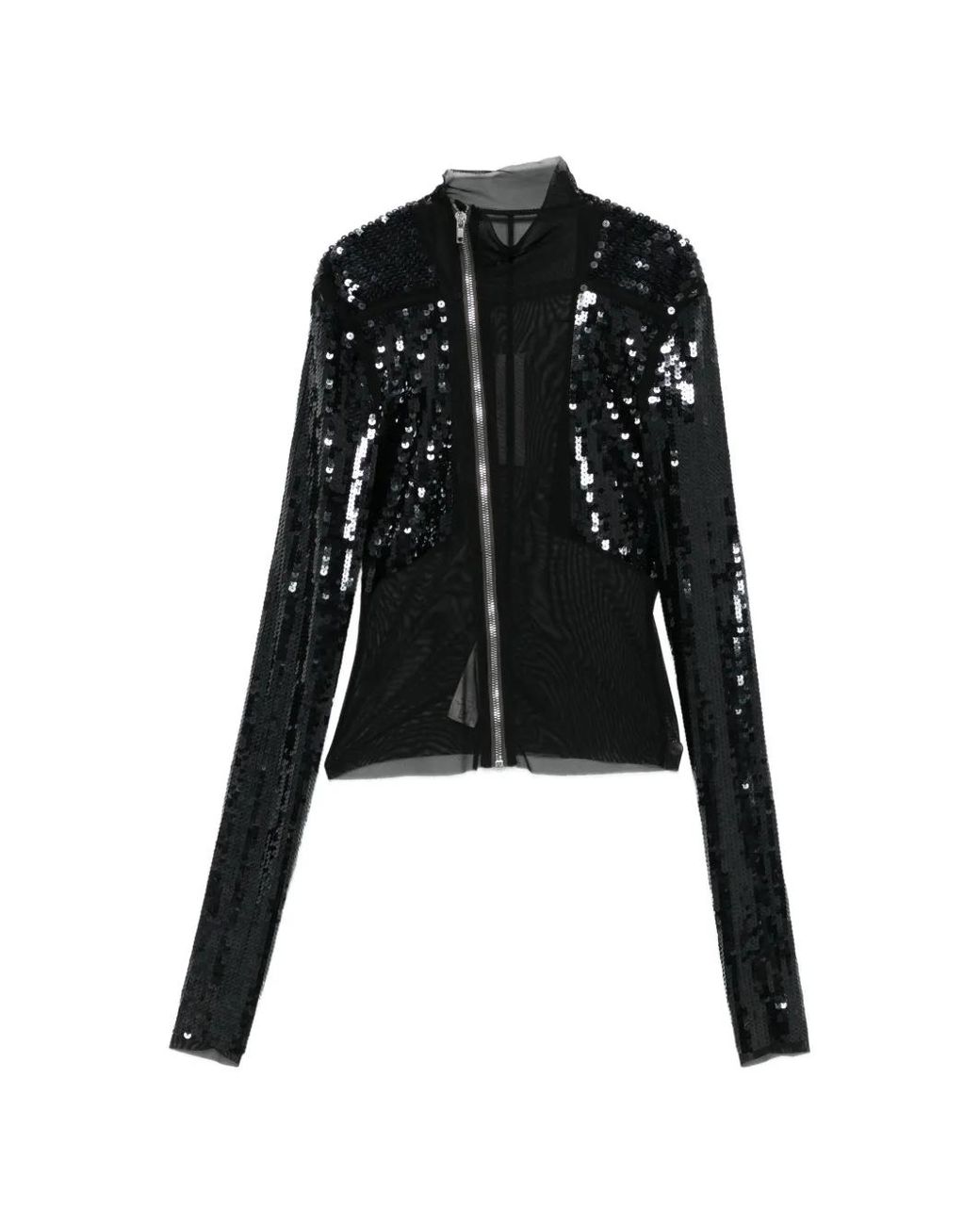 Rick Owens Black Gary Sequin Mesh Jacket