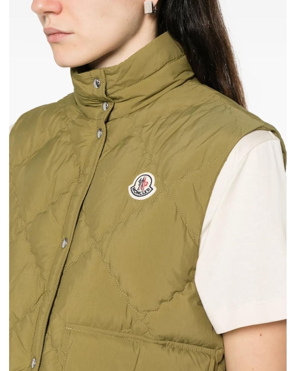 Moncler Green Biois Quilted Down Vest